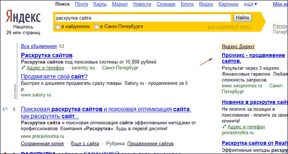 способы раскрутки сайта - контекстная реклама